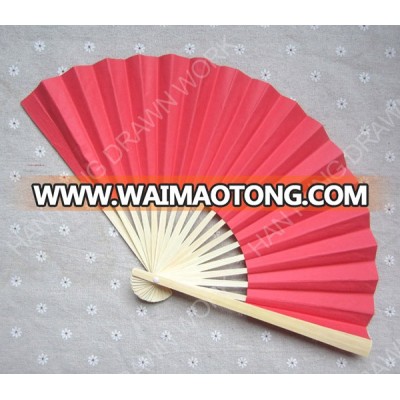 quality colored wedding paper hand fan