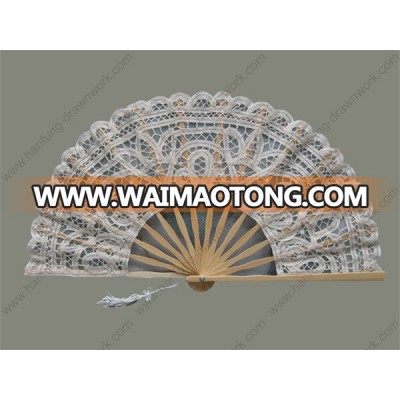 cream victorian bride lace hand fan wedding